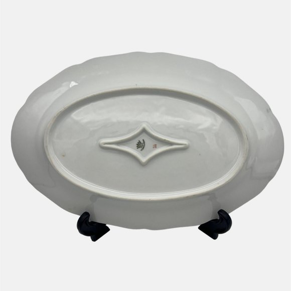 Rudolf Kampf Grunlas Czechoslovakia Porcelain Serving Platter 13" Crown Mark - Picture 2 of 5